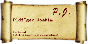 Pláger Joakim névjegykártya